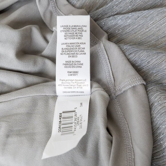 Dress the Population Dream Metallic Tiered Midi Dress Silver Gray - Picture 11 of 12